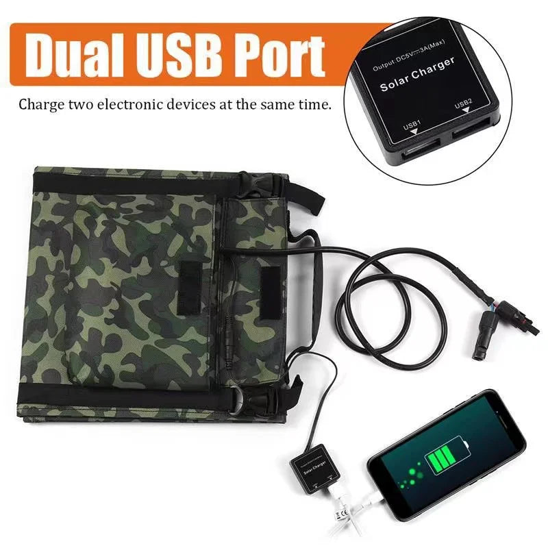 Solar Cell 80W Photovoltaic Panels USB Charger System Battery V 5V Portable Flexible Foldable Energy Power Sunpower Camping Set Zpaxo