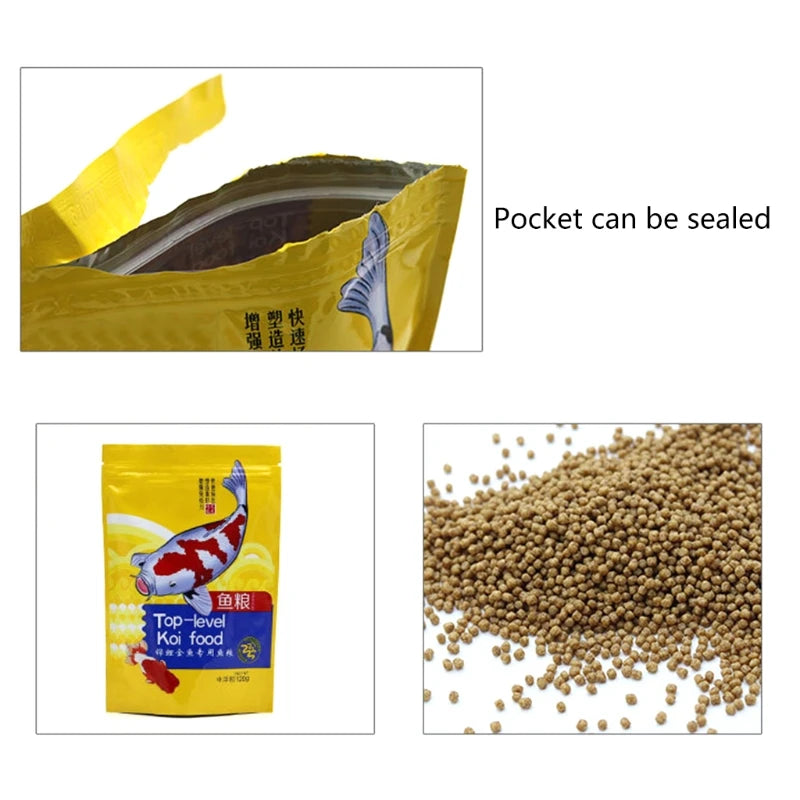 120g Fish Food Pellets Koi and Goldfish Growth Formula Mini Floating Pellet Balanced Diet High Protein Clearer Water Formula Zpaxo