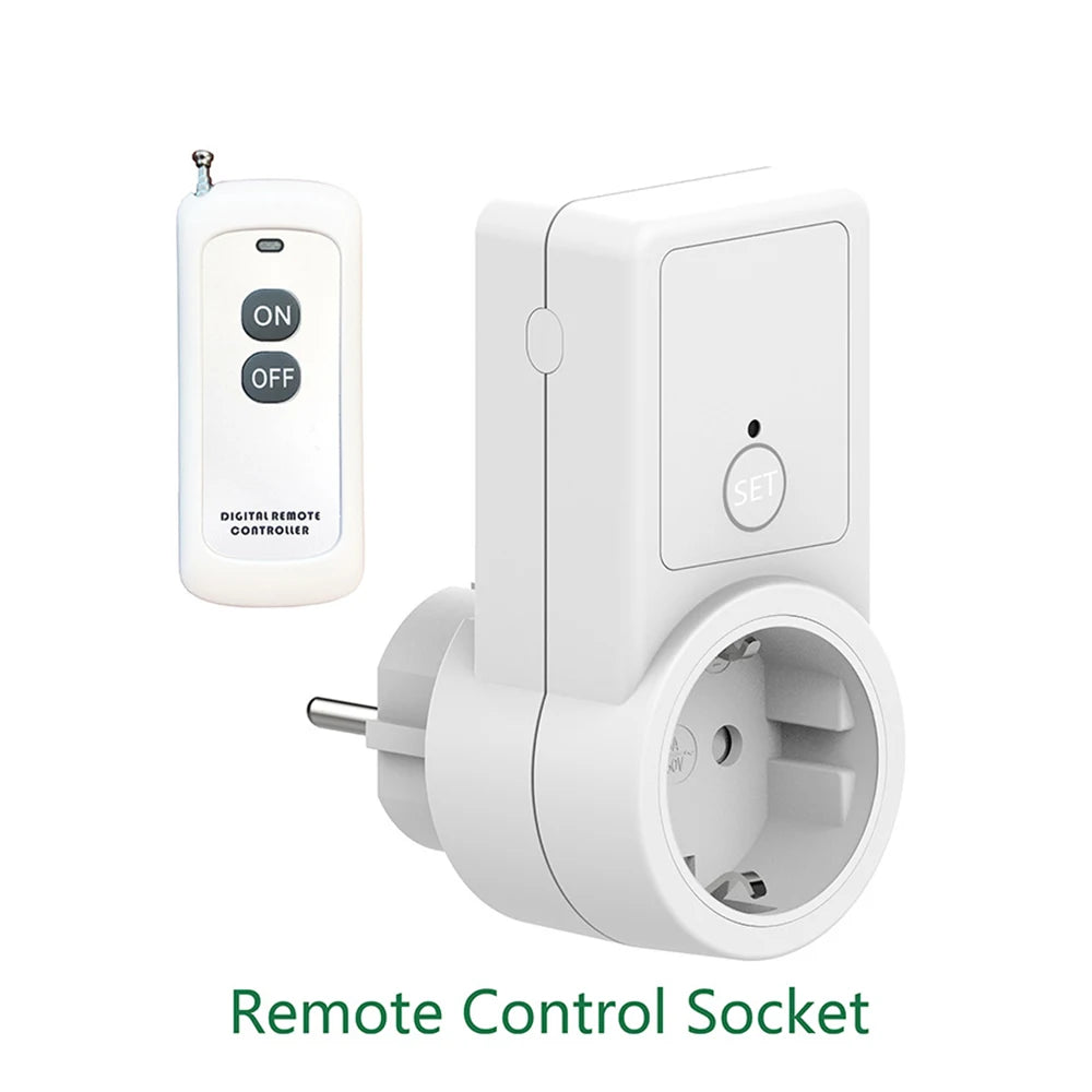 Remote Control Wireless 433MHz Switch Electric Socket EU 220V Remote Control Plug Learning Code Controller Zpaxo B EU Plug
