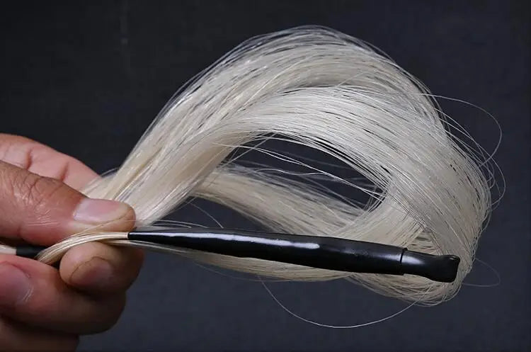 Durable Replacement 32'' Natural White Horse Hair Mongolia Tail Viola