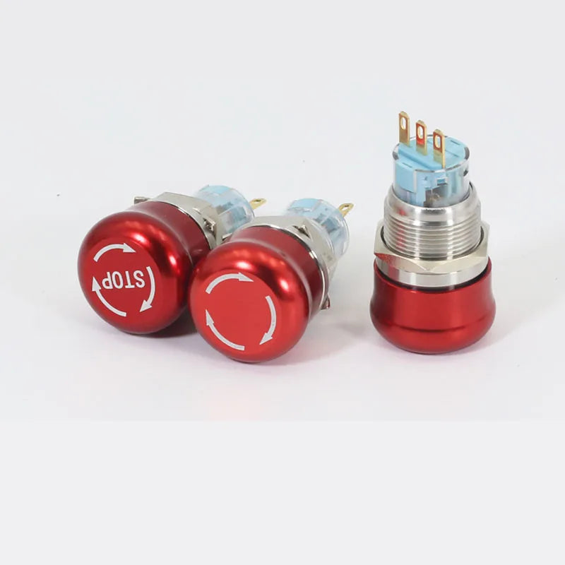 Emergency Stop Buttons E-STOP Power Switch Controller 220v Electrical Outlets NO+NC 16/19/22mm Red Symbol 1NO1NC 2NO2NC Latching Zpaxo