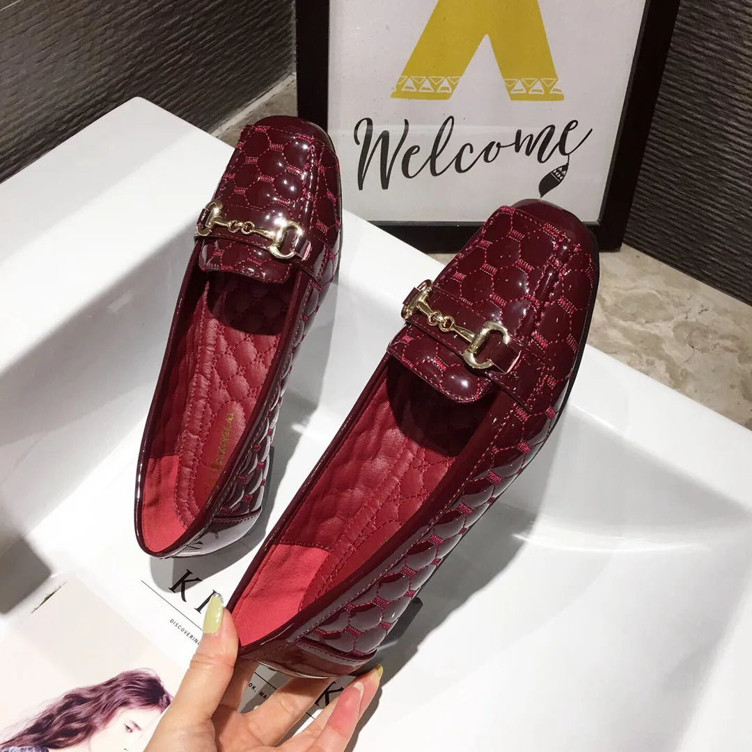 Women's Flat Shoes Spring Autumn New Square Toe Chain Comfortable Casual Square Toe Slip-On Female Shoes Large Size 36-42 Zpaxo 5 39