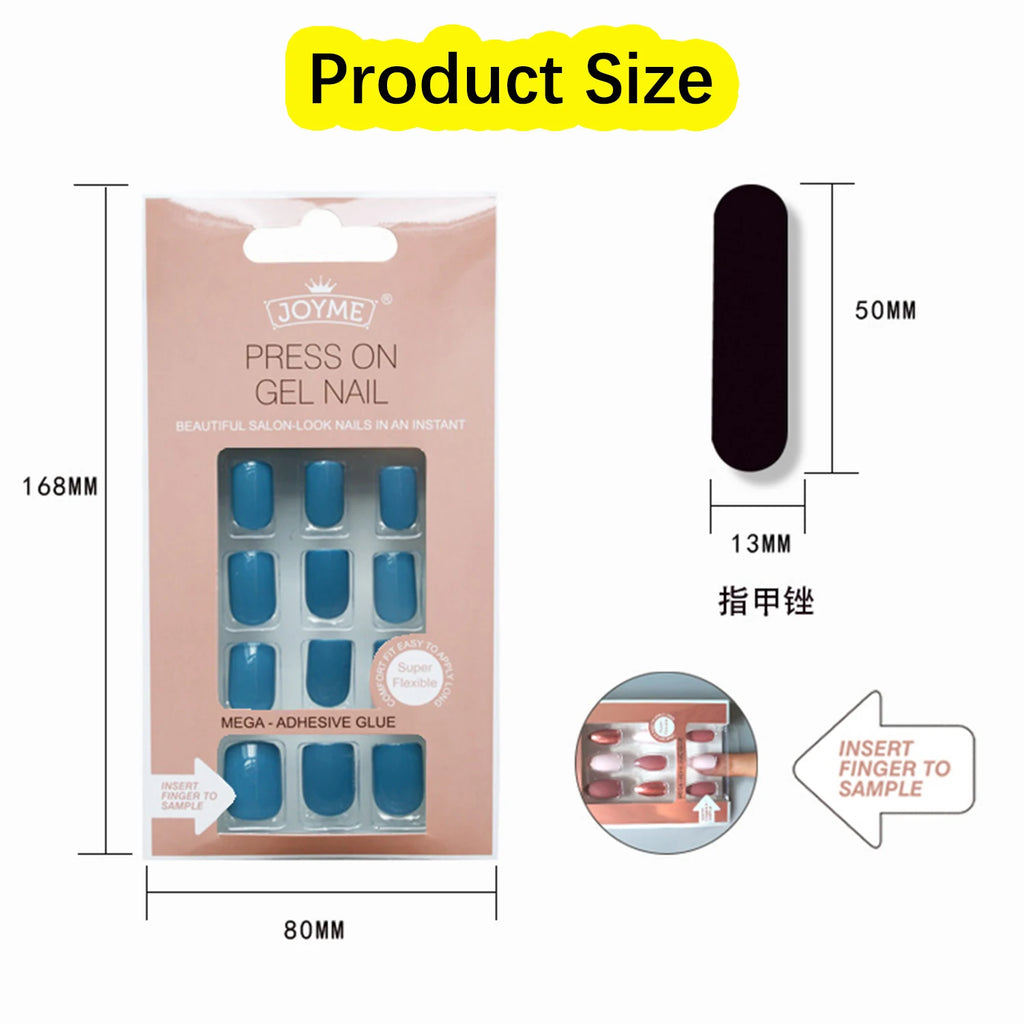 Box Detachable Square Head Short False Nails Press Artificial Zpaxo