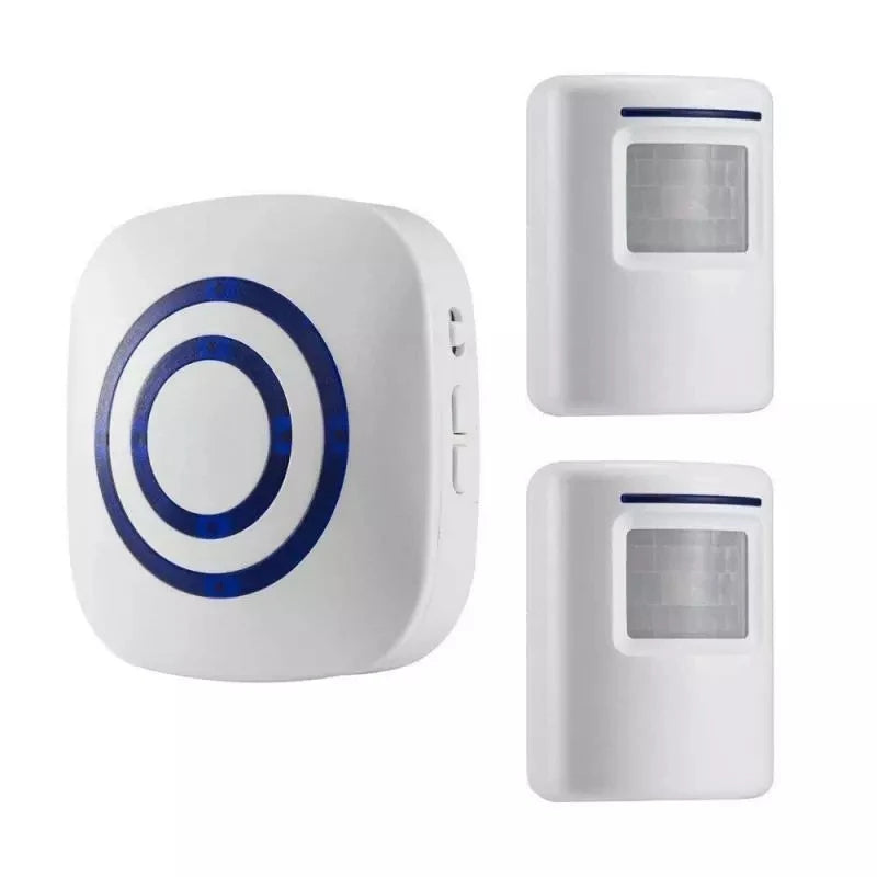 Motion Sensor Alert Alarm Detector, Home Security Visitor Door Entry Chime Wireless Doorbell with PIR Sensor System Kit Zpaxo 2 sensor 1 receiver EU