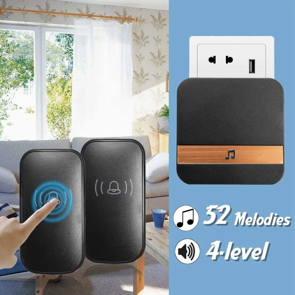 Universal 433MHz Wireless WIFI Smart Video Doorbell Chime Indoor Music Receiver 52 Melodies 4 Levels Volume for Smart Doorbells Zpaxo