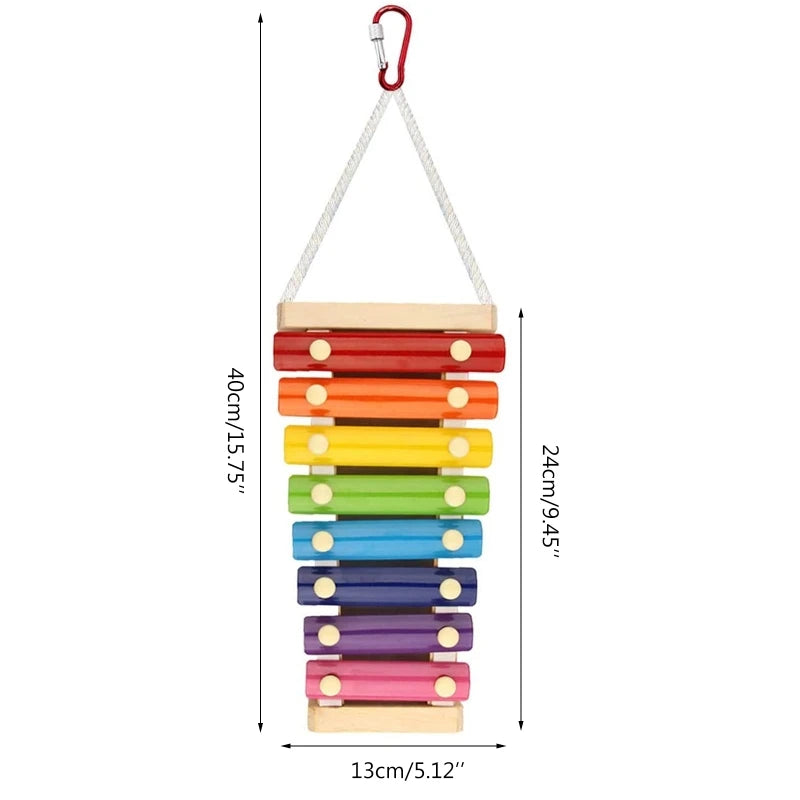 Bird Parrot Intelligence Toy Rope Hanging Chicken Xylophone Hens