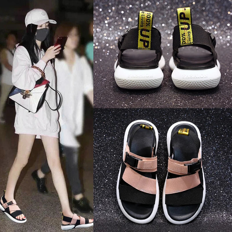 Sandals Female 2021 Summer New Non-slip All-match Flat-bottomed Student Sports and Leisure Beach Sandals Zpaxo