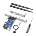 Wireless WIFI Network Card Dual Band 2.4G/5Ghz Bluetooth-Compatible Wireless WiFi Adapter PCIE LAN Card With Two Antennas For PC Zpaxo black