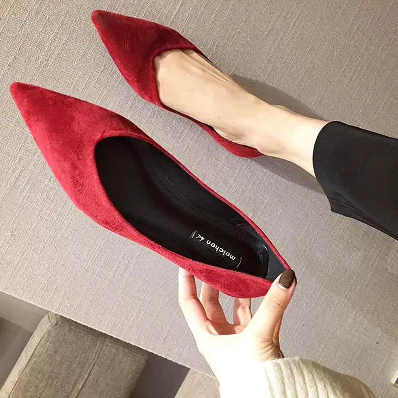 Spring Autumn Women Flats Pointed Toe New 2021 Plaid Ballet Flats Woman Shoes Solid Color Boat Shoes zapatos mujer Single Shoes Zpaxo