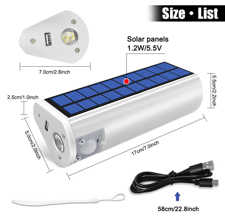 Solar LED Camping Light Rechargeable Power Bank 3 Lighting Mode Zpaxo