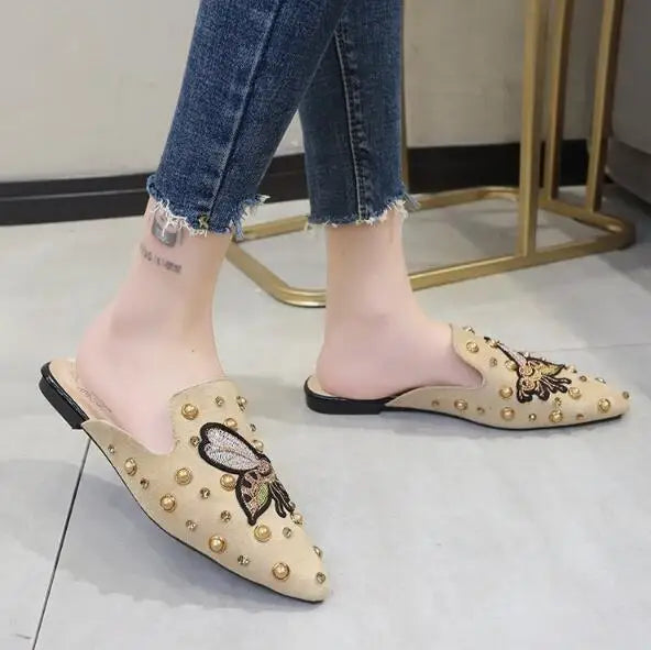 Luxury Women Mules Ladies Summer Chinese Slippers Women Shoes 2019 New Low Heels Flat Casual Shoes Woman Flip Flops Zpaxo 6 37