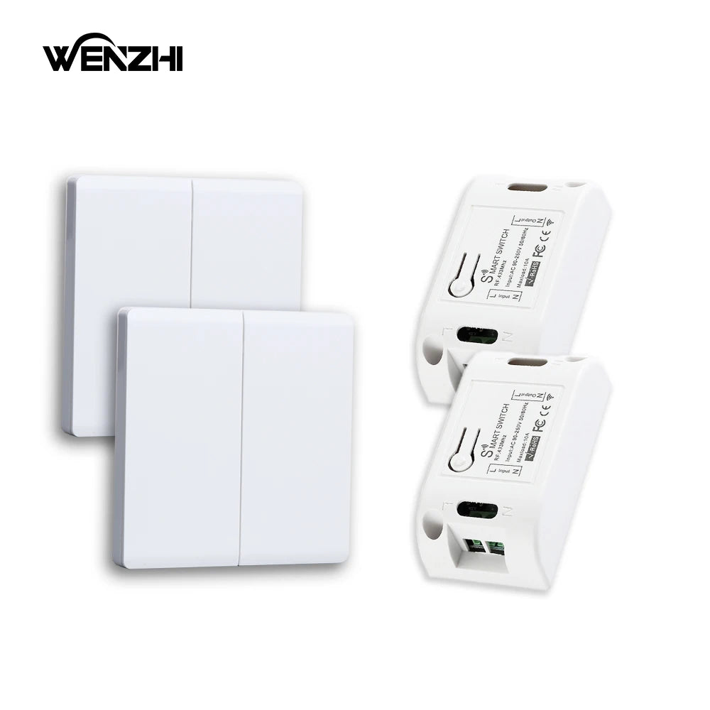 DIY RF 433Mhz Wireless Switch Receiver Light Module 86 Type Portable Remote Control 110V 220V Automation Smart Home Wall Panel Zpaxo 2Switch2 receiver2 China Mainland