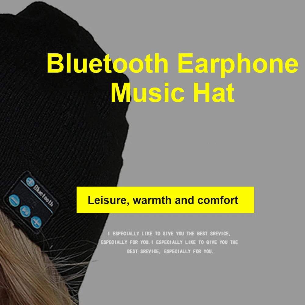 Winter Bluetooth-Compatible Earphone USB Rechargeable Music Headset Warm Knitting Beanie Hat Cap Wireless Sport Headphone Zpaxo