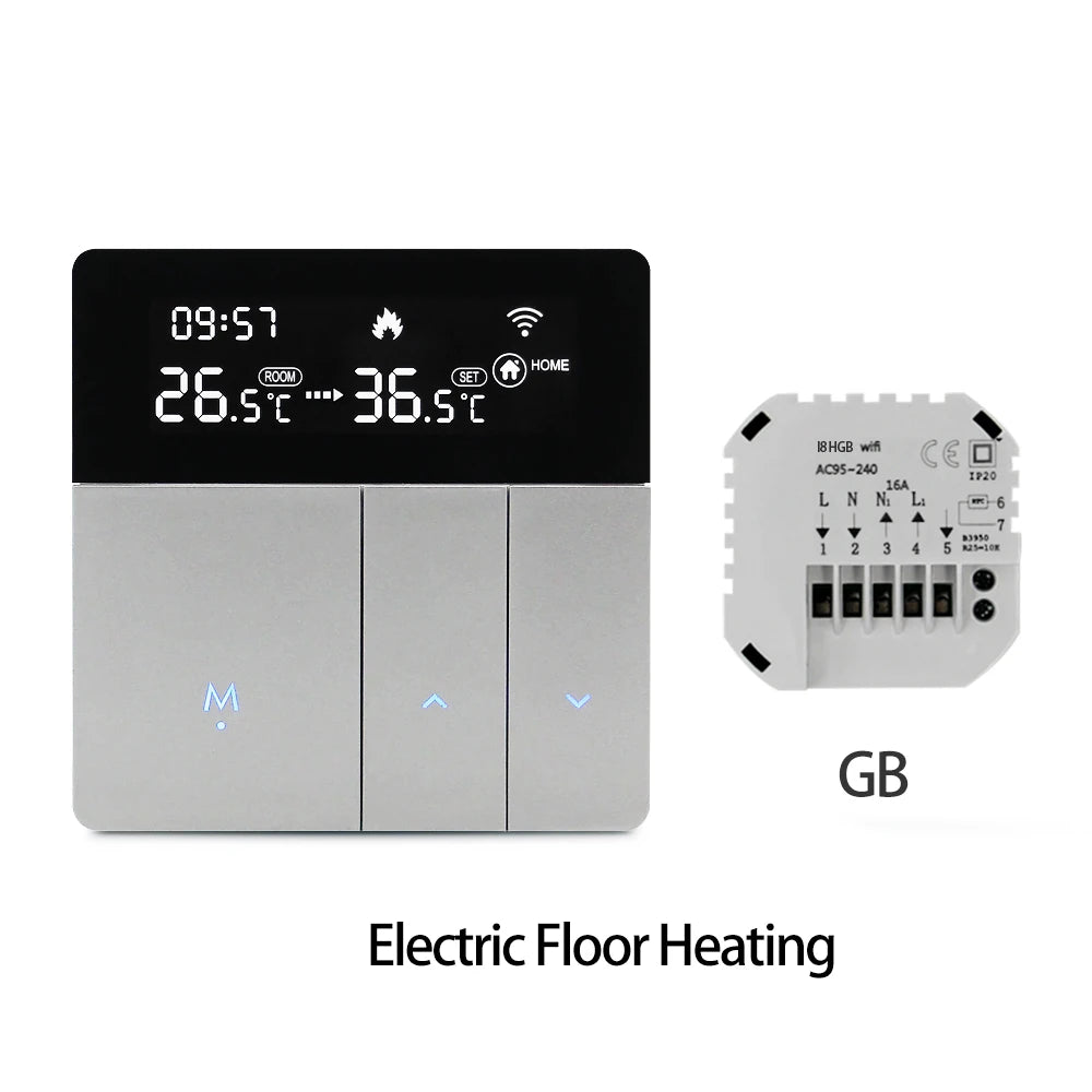 Wifi Warm Floor Thermostat Digital Temperature Controller For Water Heating Electric Gas Boiler Tuya Smart Life Alexa Home 220V Zpaxo GB wifi China Mainland