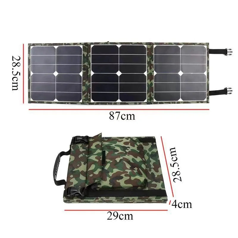 Solar Cell 80W Photovoltaic Panels USB Charger System Battery V 5V Portable Flexible Foldable Energy Power Sunpower Camping Set Zpaxo