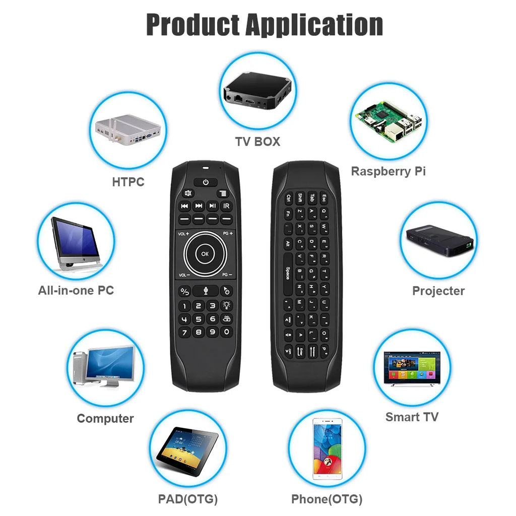 G7V PRO Backlit Gyroscope 2.4G Wireless Voice Air Mouse Russian English Keyboard Smart Remote Control For Android TV BOX X96 TX6 Zpaxo