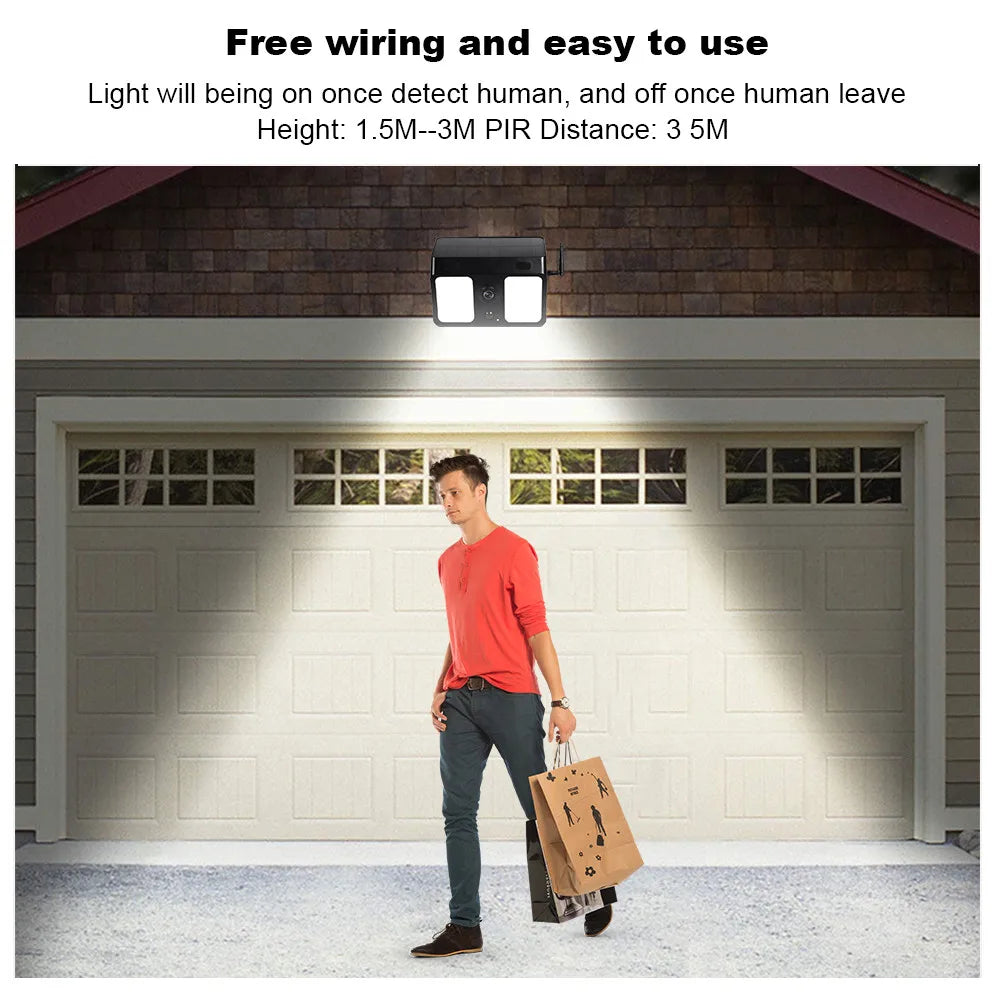 LED Solar Light Outdoor Waterproof HD 1080P Smart Wifi Surveillance Zpaxo