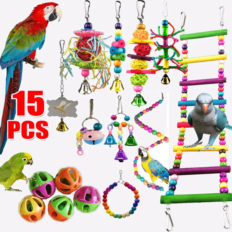 Combination Bird Toys Swing Chewing Training Small Parrot Hanging