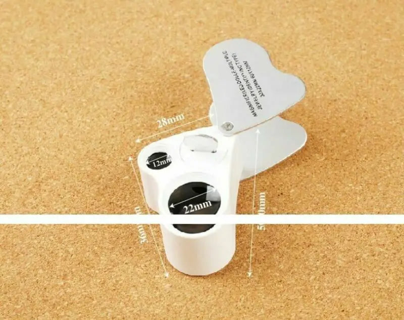 30x 60x Jeweler's Loupe Dual Lenses Band Light Antique Geology