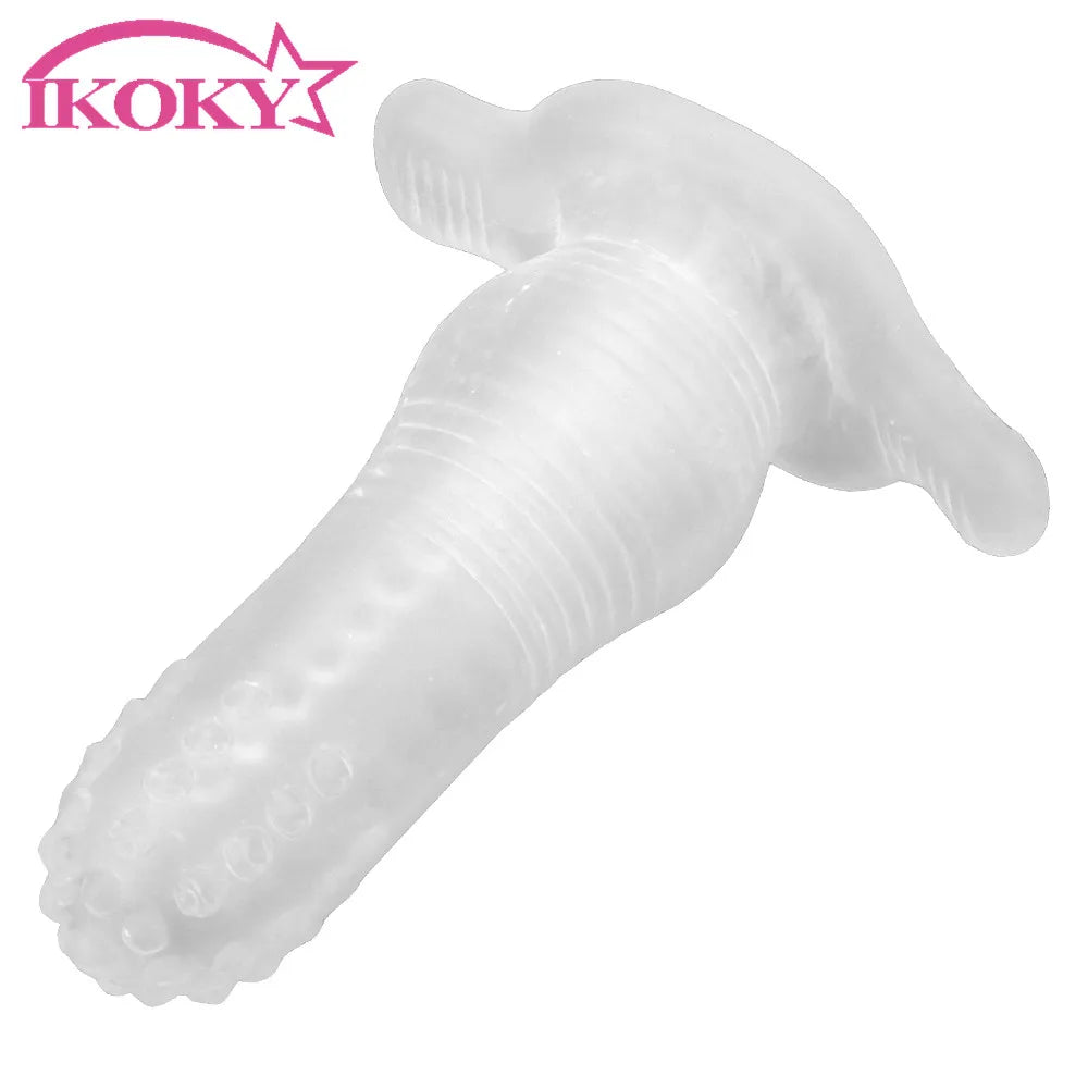 IKOKY Hollow Anal Plug Prostate Massager TPE Anus Dilator Butt Expansion Transparent Expanding Sex Toys for Women Men Gay Zpaxo