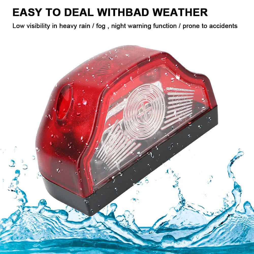 For Lorry Truck Trailer White Light 3 LED Car Number Lamps 2Pcs 12V-24V Car License Plate Light Car Accessories Waterproof Zpaxo