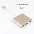 Type C To HDMI-Compatible USB 3.0 Charging Adapter Converter USB-C 3.1 Hub Adapter For Mac Air Pro Huawei Mate10 Samsung S8 Plus Zpaxo Gold