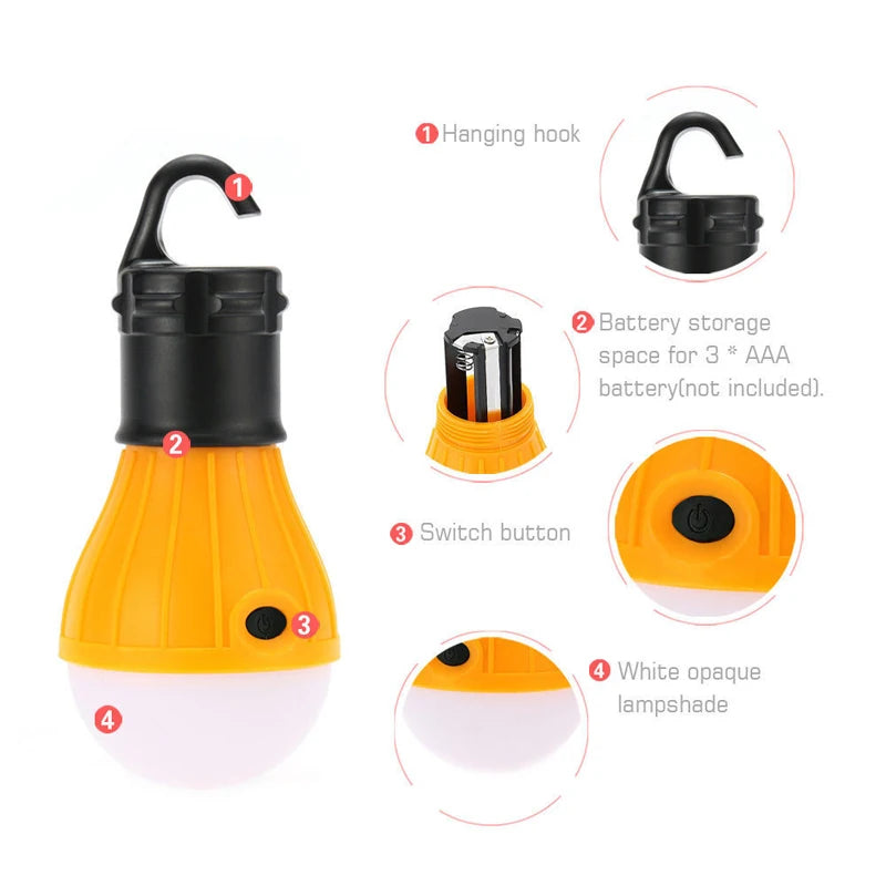 Portable LED Camping Lantern with Hanging Hook | Waterproof