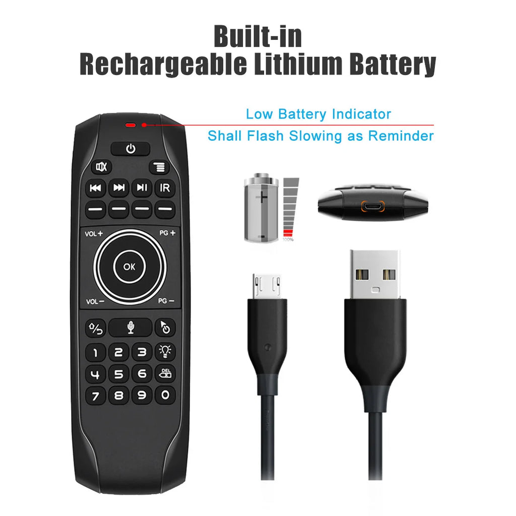 G7V PRO Backlit Gyroscope 2.4G Wireless Voice Air Mouse Russian English Keyboard Smart Remote Control For Android TV BOX X96 TX6 Zpaxo