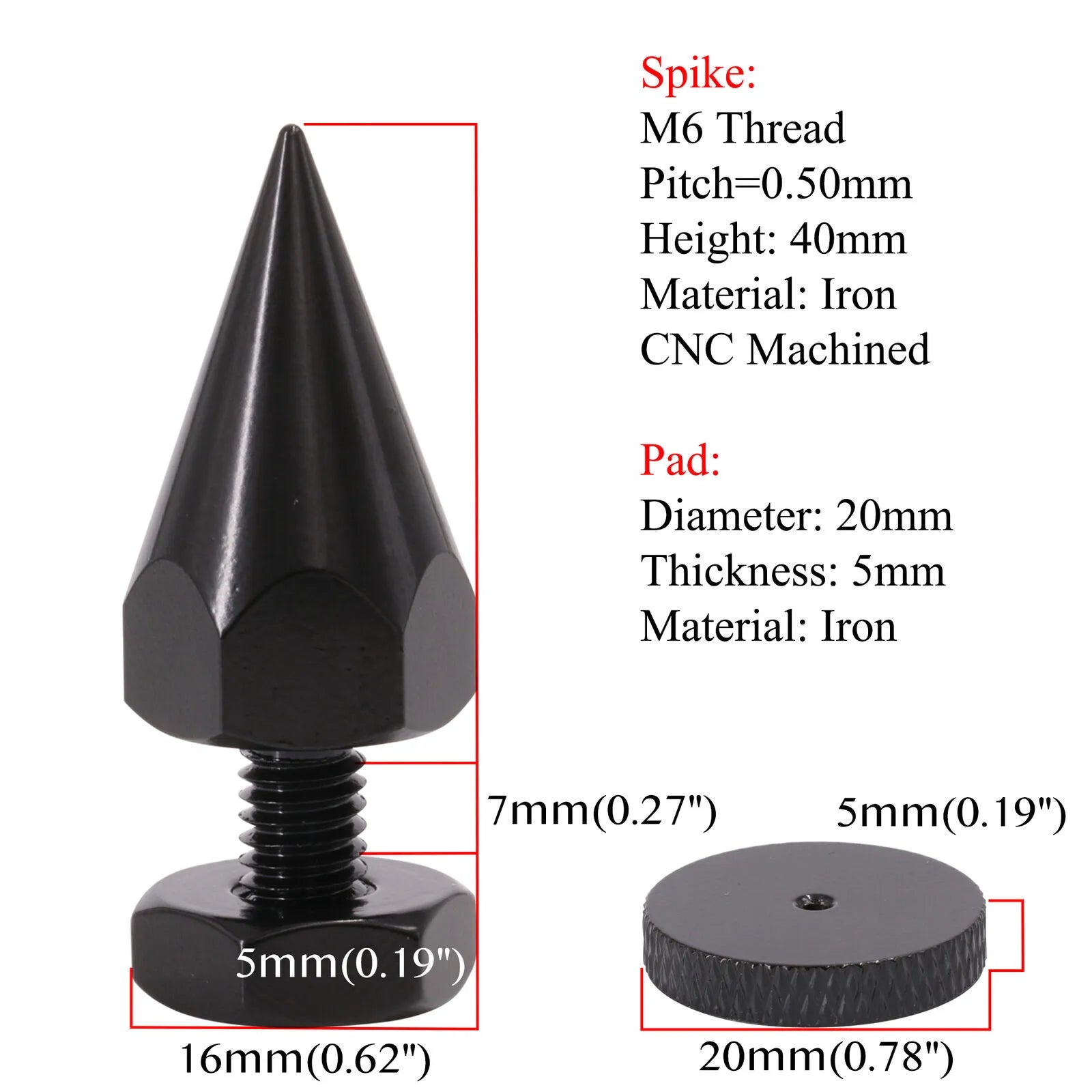 Adjustable Height M6 Thread Carbon Iron Shockproof Speaker Isolation
