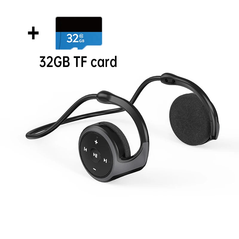 Wireless Headphones Bluetooth MP3 Player Headsets FM Radio On-ear Zpaxo Black with 32GB card