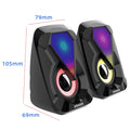 USB Wired Computer Speakers Colorful LED Light Bass Stereo Subwoofer Zpaxo black