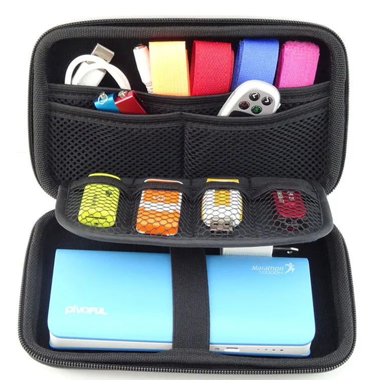2.5 inch 3 Colors Large Cable Organizer Bag Carry Case HDD USB Flash Drive Memory Card Phone Power Bank 3DS Zpaxo