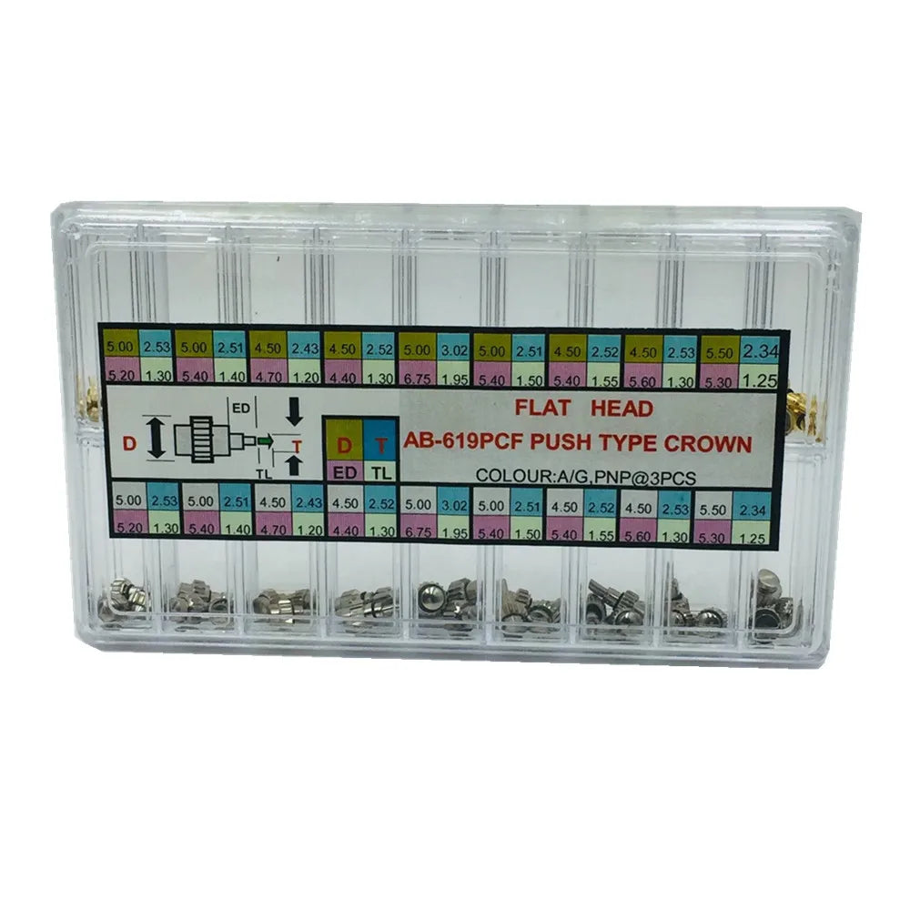 Box Replace Stainless Steel Watch Pusher Button Crown Chronograph