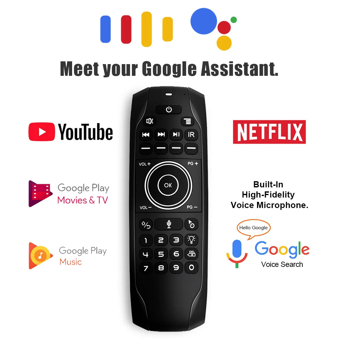 G7V PRO Backlit Gyroscope 2.4G Wireless Voice Air Mouse Russian English Keyboard Smart Remote Control For Android TV BOX X96 TX6 Zpaxo