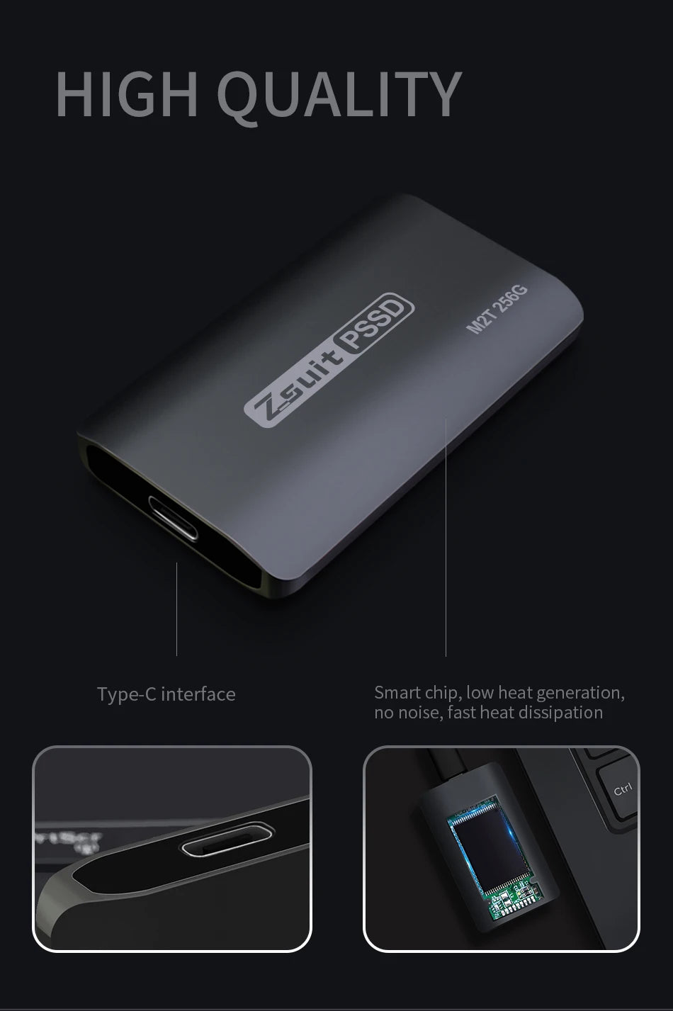 SSD External Hard Drive Portable Solid State Drive 1TB Hard Disk Mobile SSD Type-C USB 3.1 Compatible For PC Laptop Free Shipp Zpaxo