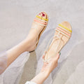 2021 summer fish mouth flat sandals women's beach shoes soft soled shoes large fish mouth crystal shoes fashion jelly shoes Zpaxo 2 37