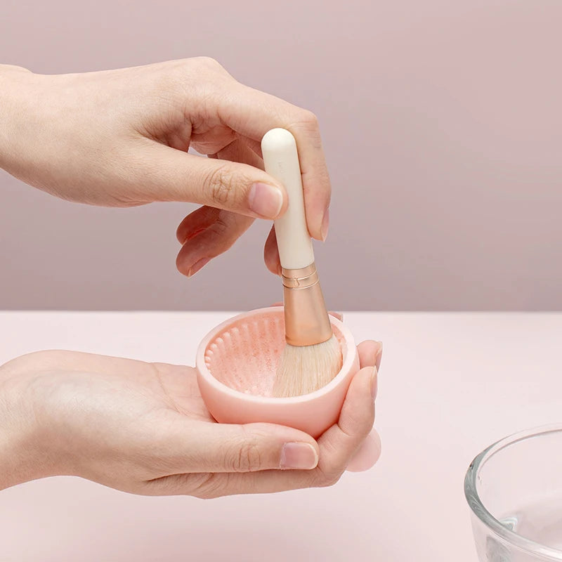 Silicone Makeup Brush Cleaner Bowl Foundation Makeup Brush Scrubber Board Pad Make Up Washing Brush Gel Cleaning Mat Hand Tools Zpaxo