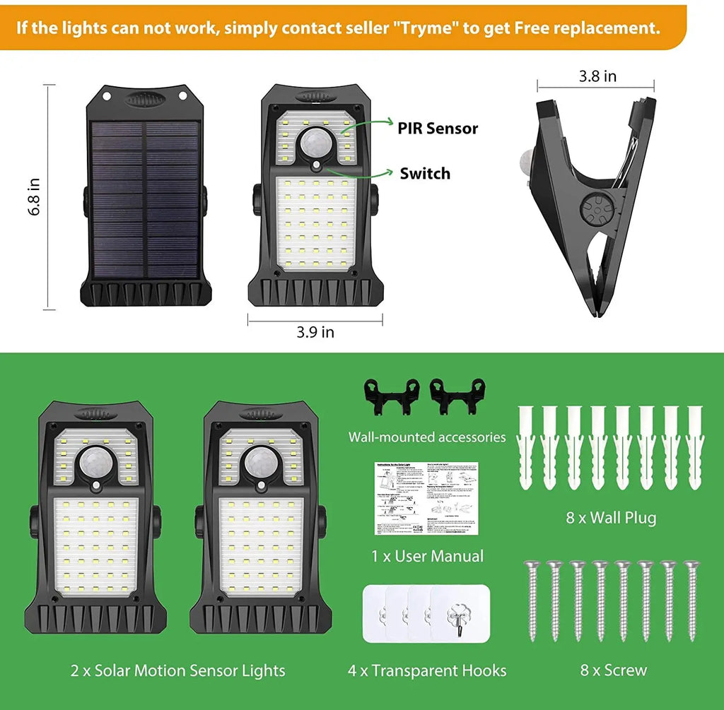 Solar Outdoor Motion Sensor Wall Light LED Dimmable Modern Exterior Zpaxo