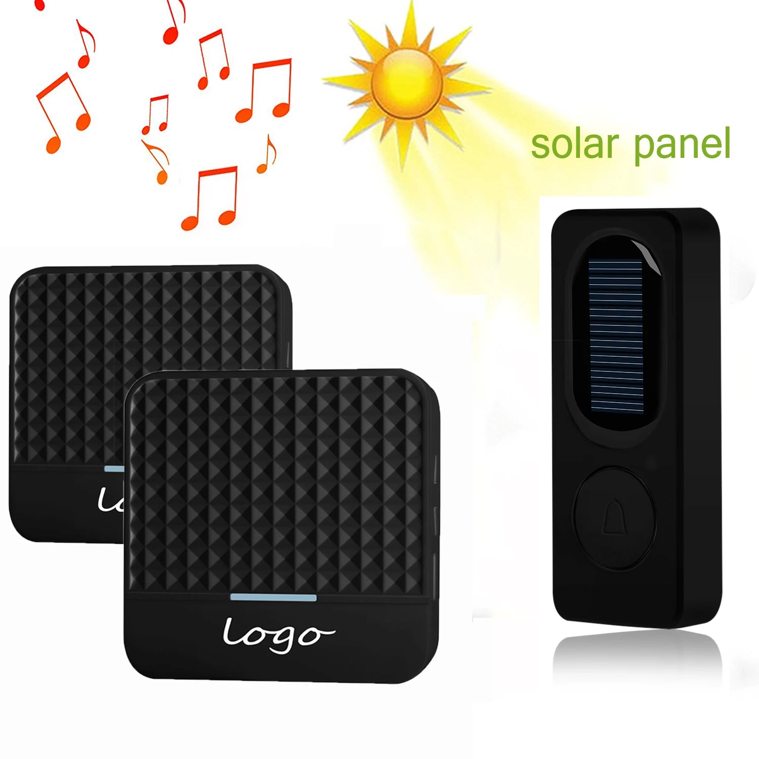 Solar Wireless Doorbell Low Power Home IP65 Waterproof 300M Door Bell Chime Outdoor Doorbells Zpaxo