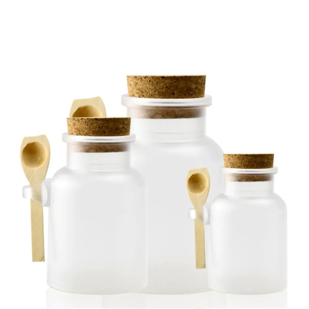 Round Matte Cosmetic Jars with Cork Lid | 100–500ml Storage Cosmetic Storage Jar Zpaxo