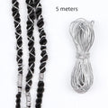 Dreadlock Braids Hair Accessories Silver Gold Braiding Hair Deco Styling Shimmer Stretchable African Braid Braided Elastic Cord Zpaxo Silver