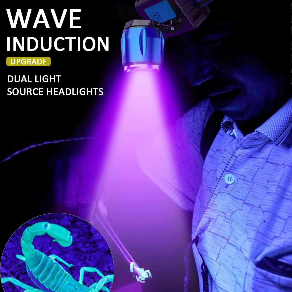 POCKETMAN 2-in-1 UV & LED Headlamp – USB Rechargeable, Waterproof