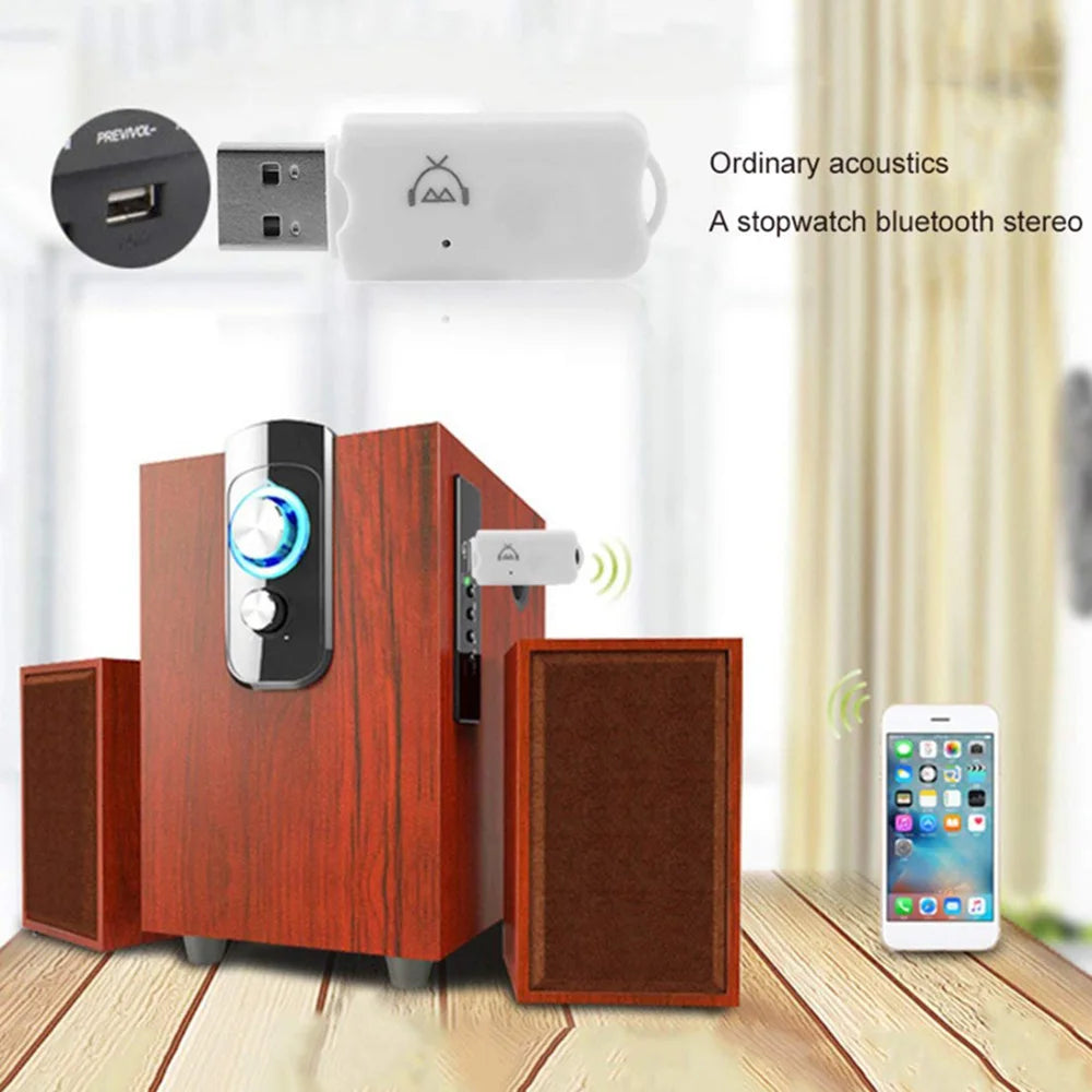 Mini USB Bluetooth-Compatible Stereo Music Receiver Wireless Audio Adapter Dongle Kit With Microphone For Speaker For Phone Car Zpaxo
