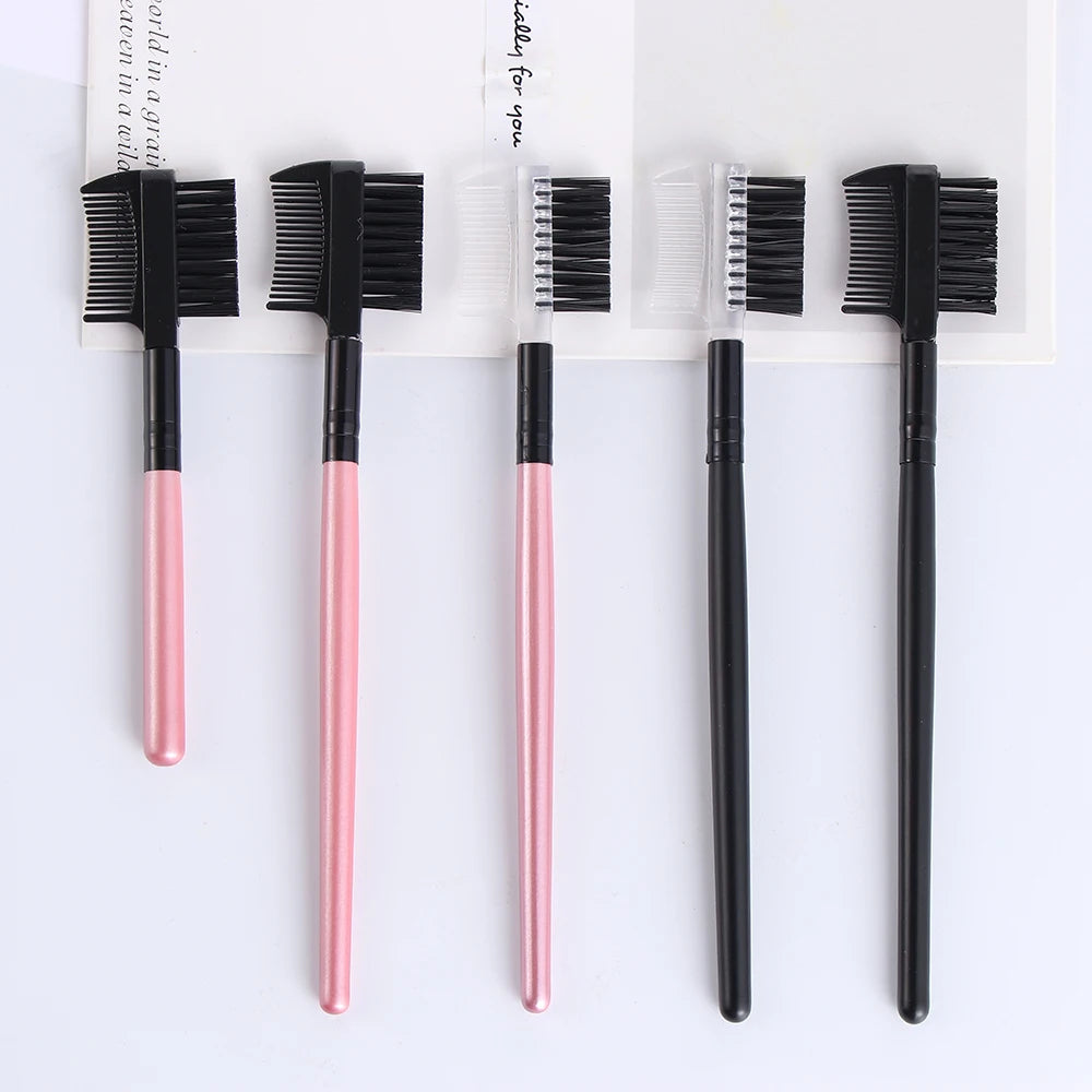 1PC2 in1Eyelash Comb Dual Purpose Eyelash Eyebrow Black Pink Brush Comb Professional Eye Makeup Tool Cosmetic Accessories Zpaxo