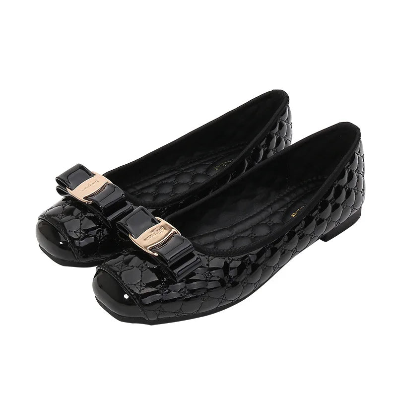 Women's Flat Shoes Spring Autumn New Square Toe Chain Comfortable Casual Square Toe Slip-On Female Shoes Large Size 36-42 Zpaxo