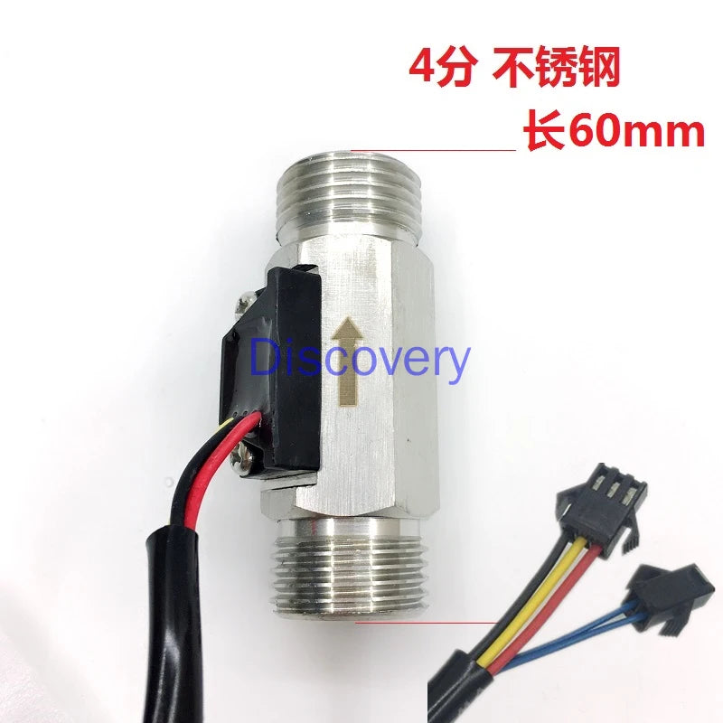 4 Min /6 Min /1 Inch Thread Stainless Steel Water Flow Sensor with Thermistor NTC Temperature Meter Zpaxo