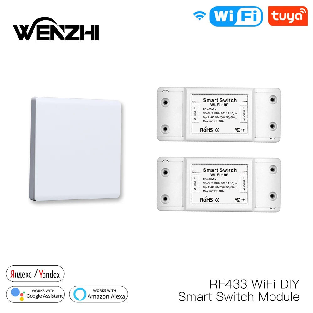 Wifi RF 433 Mhz Light Switch DIY Module For Wireless Remote Control Automation Relay Smart Life Tuya App With Alexa Google Home Zpaxo