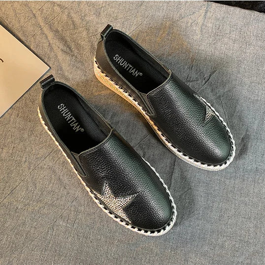 Flats Shoes Women 2021 New Autumn Loafers Flats Ladies Espadrilles Women Moccasins Ladies Bow Shoes Female Slip-on Creepers Zpaxo