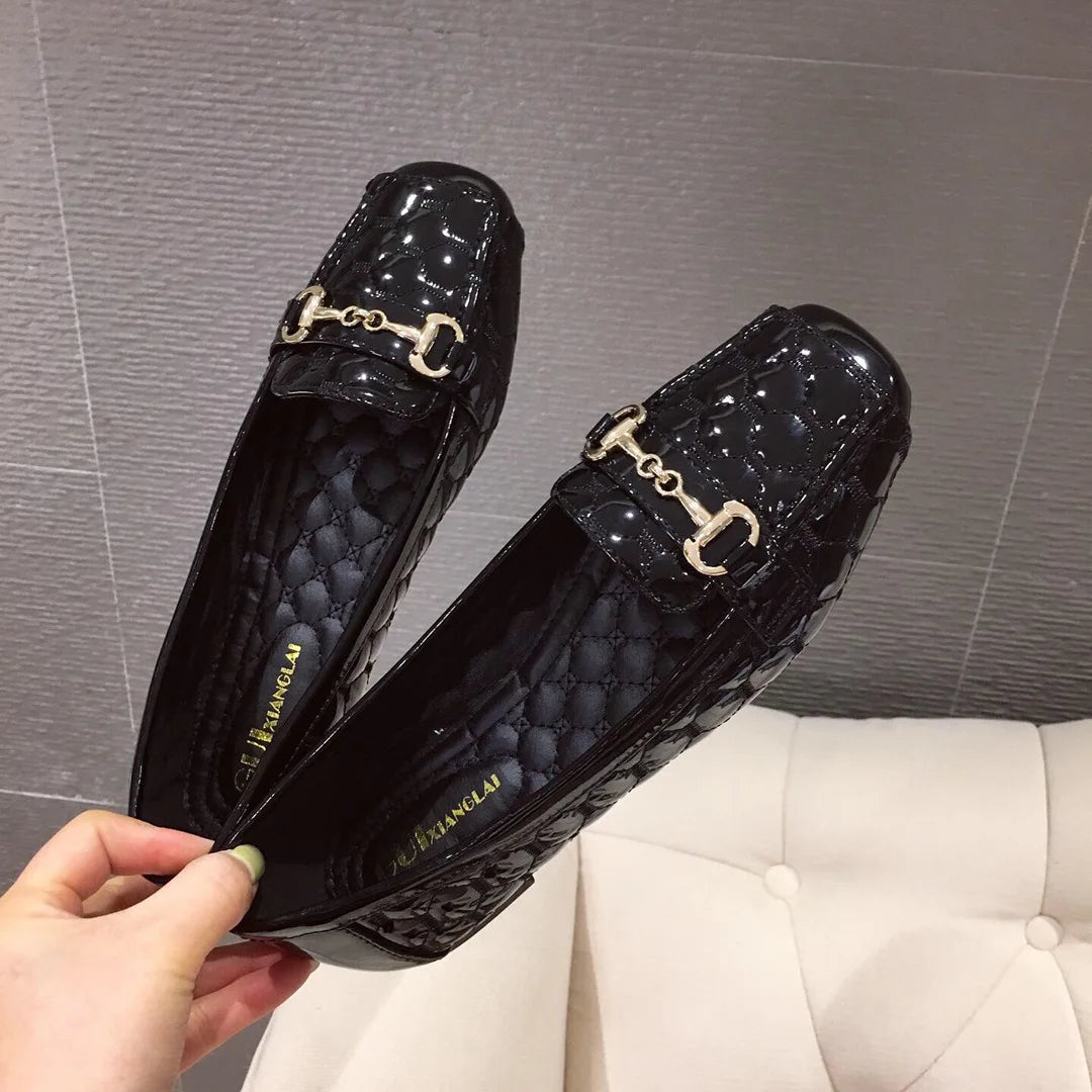 Women's Flat Shoes Spring Autumn New Square Toe Chain Comfortable Casual Square Toe Slip-On Female Shoes Large Size 36-42 Zpaxo 4 35