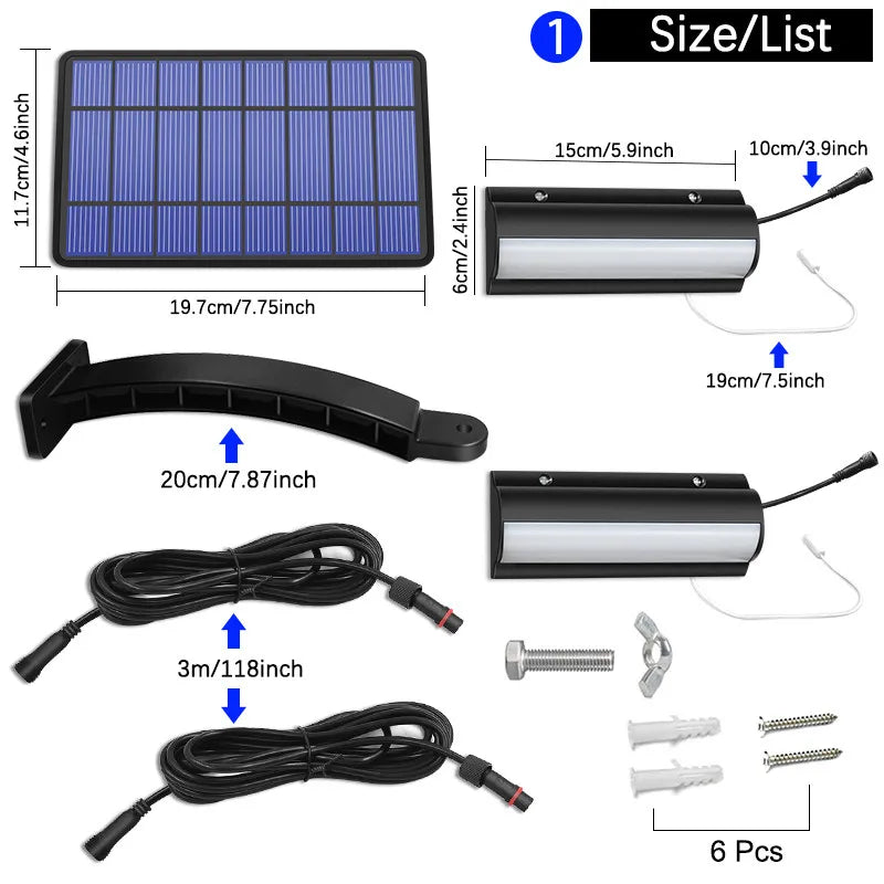 Double Head Solar Pendant Lights Outdoor Indoor Waterproof 60LED Lamp Zpaxo